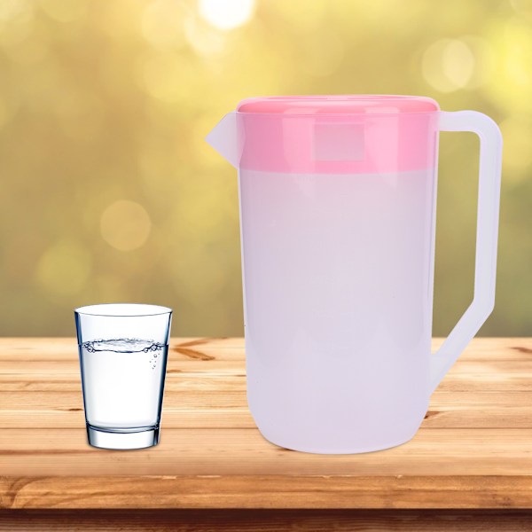 4 000 ml, stor kapacitet, giftfri plastkallvattenflaska (transparent rosa lock)