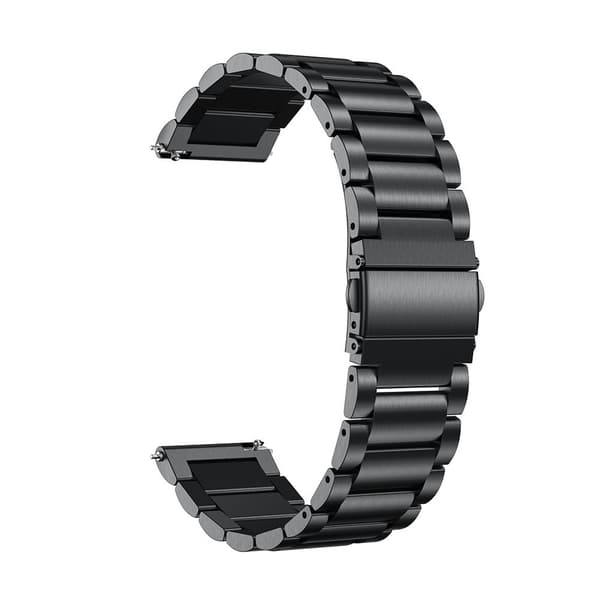 Urrem i rustfrit stål - Komfortabel og sikker pasform Sort 20 mm Sort Black 20 mm