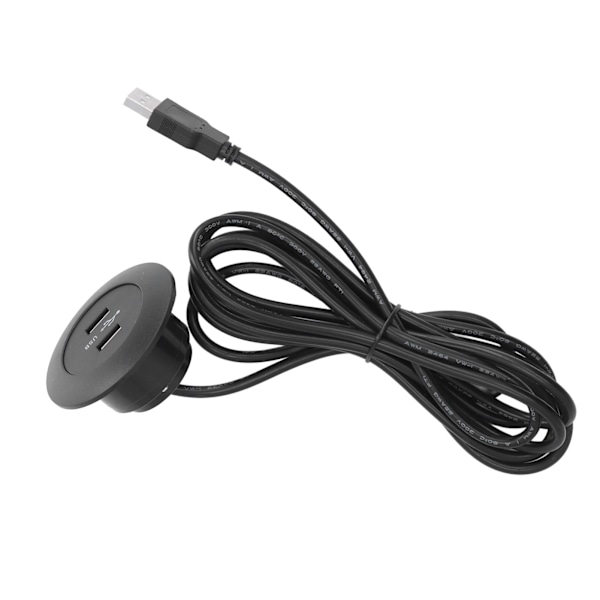Sofa USB-laderuttak Flush Mount Installasjon Dobbel USB-laderporter Uttak for hjemmebruk Svart