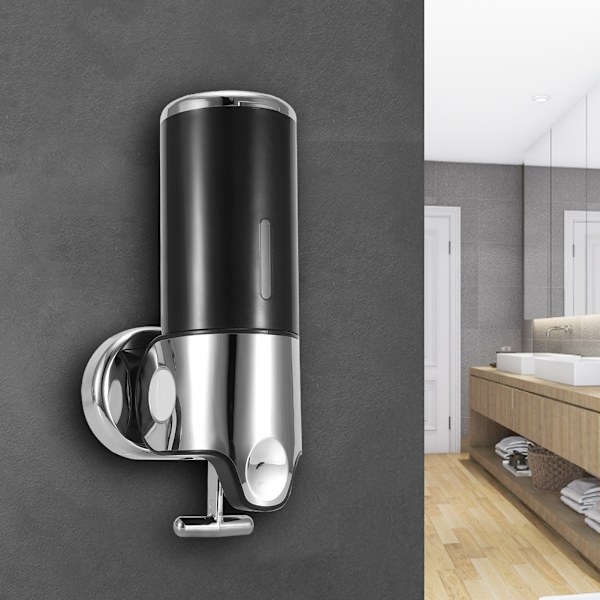 Hånddrevet dispenser for flytende såpe Hotell baderom vegg Sjampo Dispenseringsflaske Cup6030 Svart enkelkopp