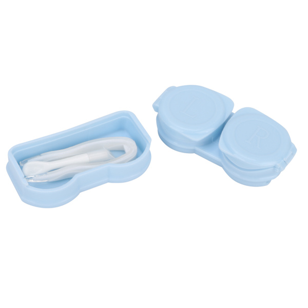 Kontaktlinssikotelo Kannettava Pölynkestävä Kontaktlinssien Säilytyssarja Pinseteillä Stick Remover ToolBlue