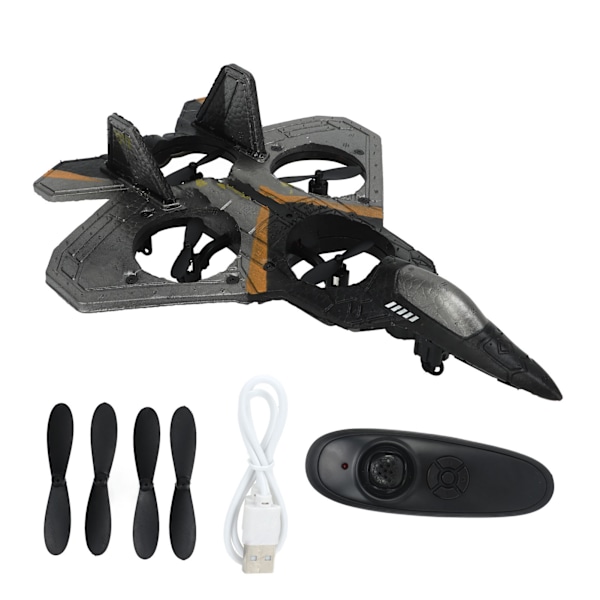 2,4 GHz Kids RC Glider Modell LED-ljus Stabil flygfjärrkontroll Planleksak med propeller Silver 1 batteri