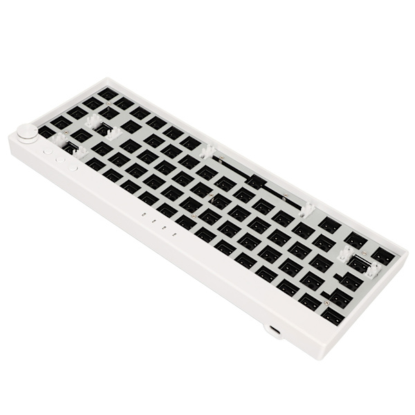 Gör-det-själv-mekaniskt tangentbordssats 68 nycklar RGB Ergonomic Switch Hot Swap Stark ABS Custom Gaming Tangentbord Vit