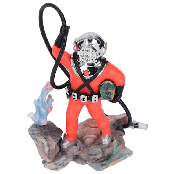 Air Action Luftning Dykare Aquarium Dekoration Utsökt Diver Fish Tank Ornament för Aquarium Fish Tank Röd