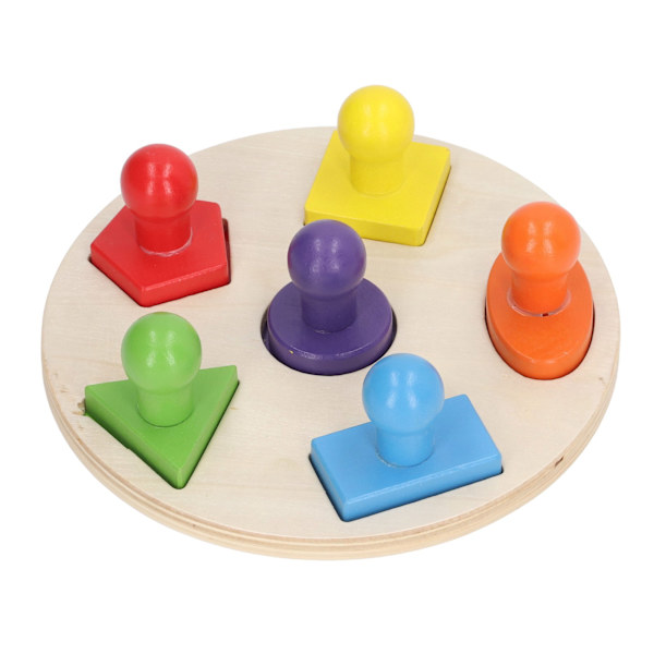 Wood Shape Pussel Pedagogisk Färgrik tidig inlärning Färdighetsutveckling Rund bräda Multi Shape Geometrisk Shape Board