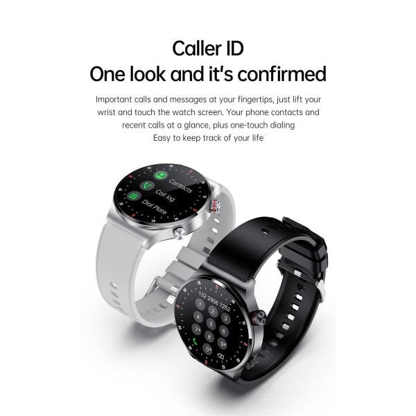 QW33 smart ur nyt Bluetooth call herre fuld berøringsskærm sport Bluetooth qw33 smart watch-X black