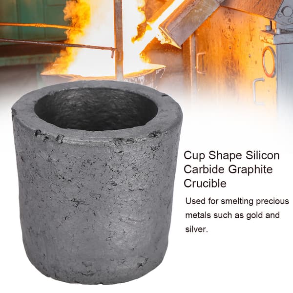 Cup Shape Silicon Carbide Graphite Furnace Crucible Melting Tool 1Kg
