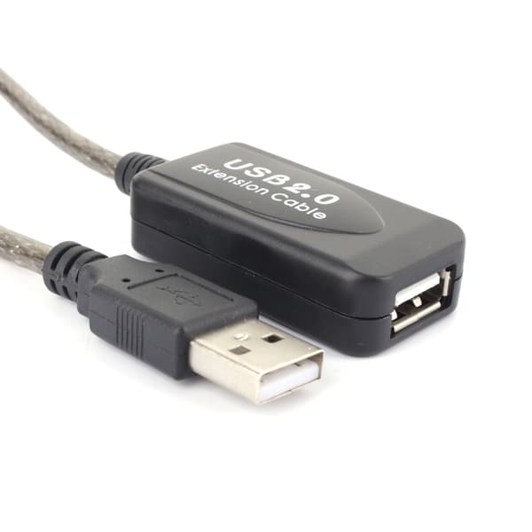 Musta 15M USB 2.0 Typ A uros-uros jatkojohto