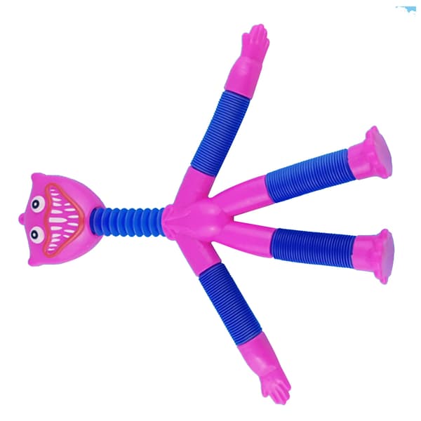 Lang hals-poppende rør Fidget-legetøj Interessant udvidbart stræk rør Sensorisk rør Legetøj til soveværelse Rosa