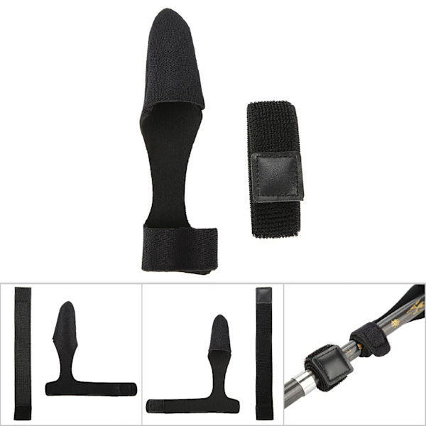 Laajennettava neopreeni kalastussauvan hihansuoja Hanskan suojus Cap Rod Strap Set (musta)