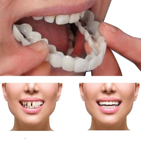 Fake Teeth Cover Tennskinner Øvre tannregulering Nedre tannregulering falske tenner Tennfiner Cover Magic Teeth Brace