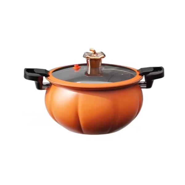 Medicinsk sten suppegryde Stor kapacitet Fremragende tætning Gryde Anti-skoldning silikonebeskyttelse Multifunktionel suppegryde Orange 24cm/9.4in