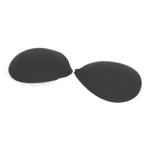 Kvinnor självhäftande BH Axelbandslös Push Up Silikon Snap Fastener 3D Sidobröstlyft Sticky BH Svart D