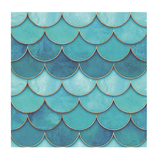 1 ark väggklistermärke självhäftande Avtagbar blå iögonfallande 3d vägg pvc-dekal för kök