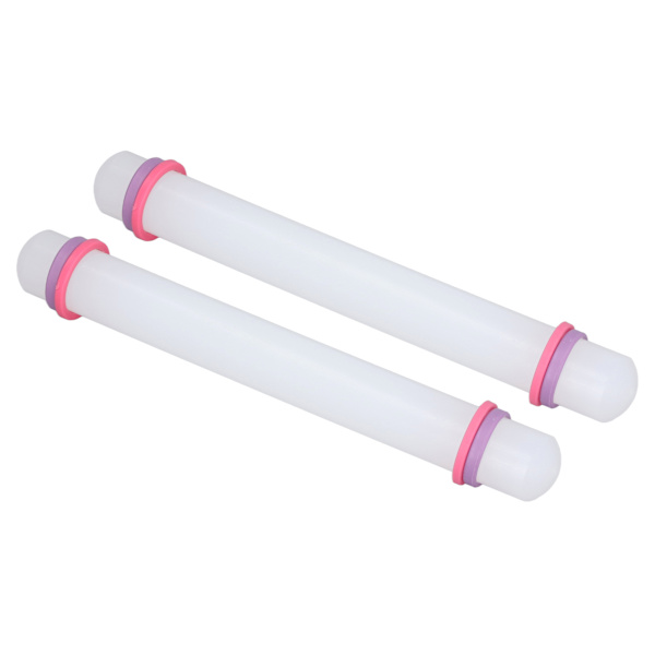 2 stk. Plastkagerulle Sikker Holdbar Robust Plast Non-stick Overflade Bred Anvendelse Lille Kagerulle