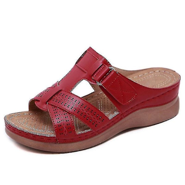 Ortopædiske Platform Sandaler til Kvinder - Brune Åbne Tå Slippers