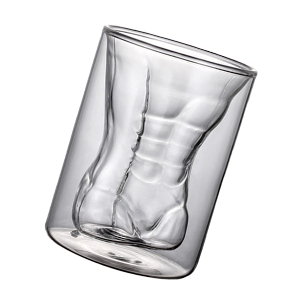 Kroppsformet glass med dobbelt lag for øl, whisky og snaps - perfekt for fester og barer