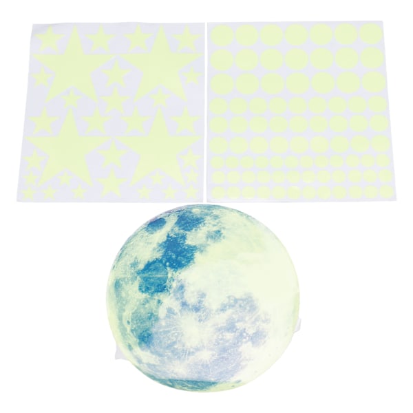 Glow in The Dark Väggdekor Luminous Moon Star Dot Väggdekaler Väggdekor Dekor för sovrum Vardagsrum Grön