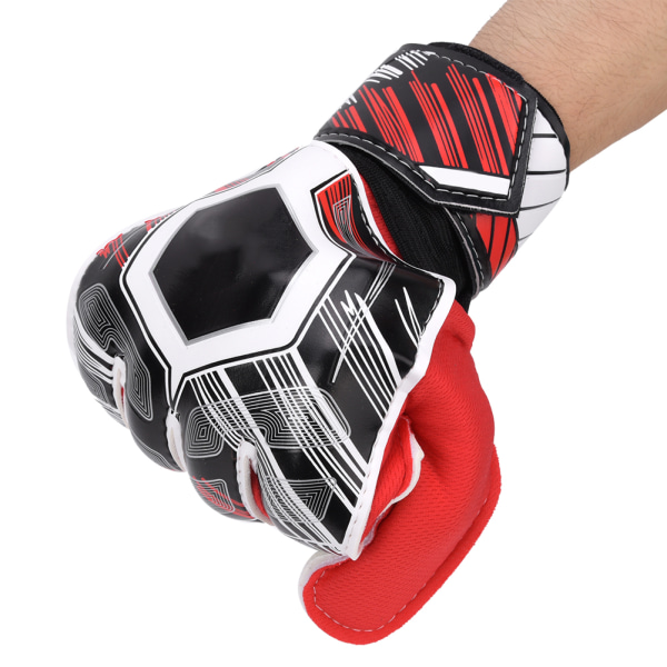 Latex Nylon PU Fingerskydd Fotbollsmålvaktshandskar för vuxna barn (röd 9#)