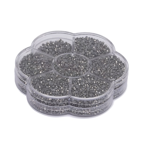 Strass Stenar Hårda Glänsande DIY Glas Dekorativa Nagel Runda Stenar för Smycken Väskor Hantverk S601 Grå