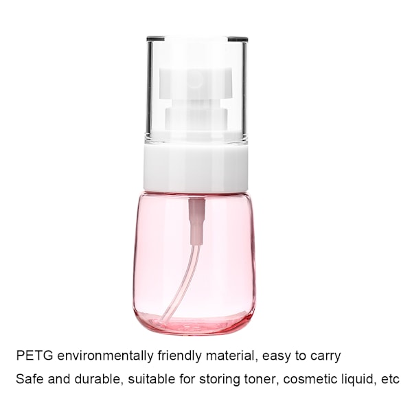 U-formad sprayflaska tjockbottnad Ultrafin Mist Kosmetikaflaska 30 ml (Transparent Rosa)