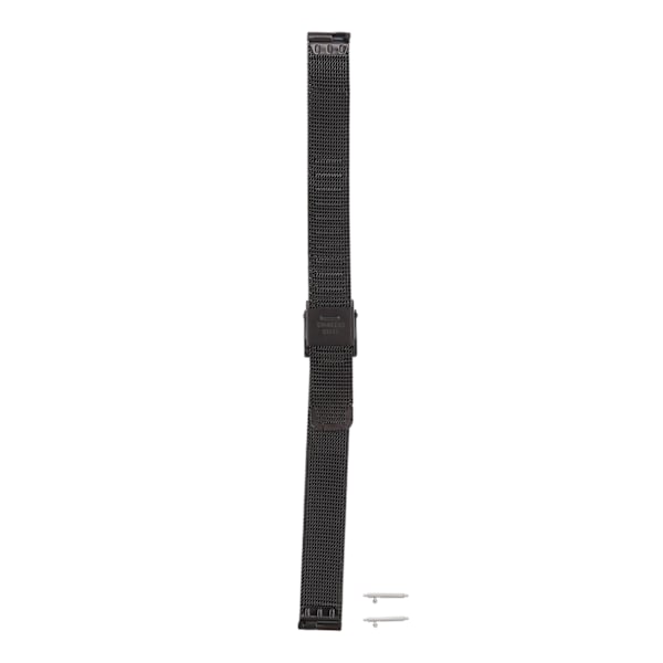 Mesh vävt klockarmband i rostfritt stål Herr Dam Justerbar ersättningsurrem Tillbehör Svart 0,47 tum