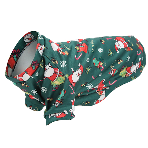 Husdjurströja Kläder Andas Grön Tomte Bedårande Tecknad Tryck Varma Hund Julkläder för Small PetXL