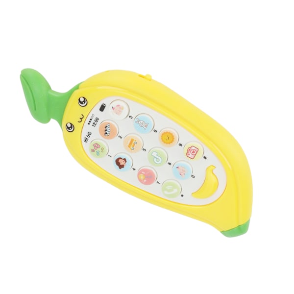 Early Learning Telefon Tvåspråkig Biteable Bitring Cover Multi Modes Baby Mobiltelefon Leksak Banan Gul