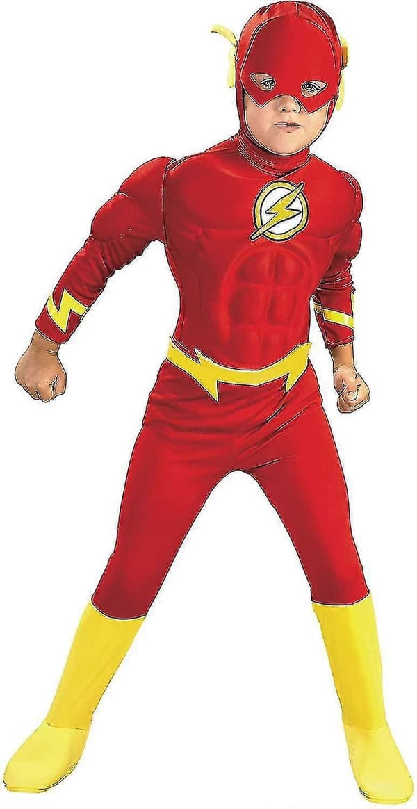 Flash superheltedrakt Kompatibel med barn Pattern 1 3-4Years