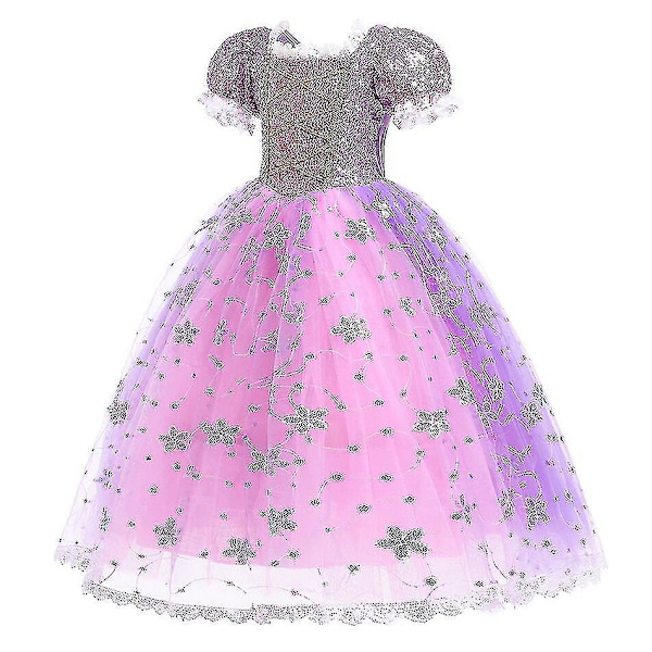 Elegantti Purppura Prinsessa Rapunzel -mekko Tytöille - Lasten Prom-iltapuku Halloween-roolipeli