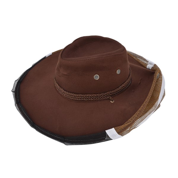 Biodlare Cowboyhatt Åtdragningsdesign Andas Mesh Biodlingsslöja Hatt för biodlare Fiskare Jägare Campers