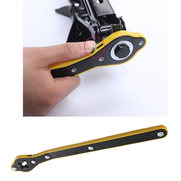 Ratsj-nøkkel Metall Arbeidsbesparende Sterk Holdbar Rocker Design Jack Ratsj-nøkkel Skiftenøkkeladapter