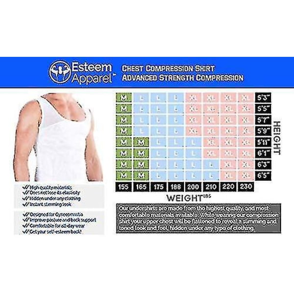 Miesten XL Musta Rinnankompressiopaita Gynecomastian Peittämiseen