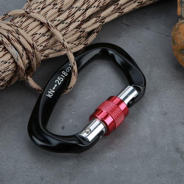 XINDA D Shape Safety Lock Connector Climbing Protection Accessory (Black)