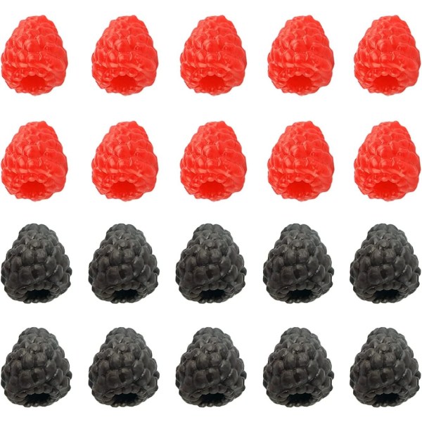 20 stk kunstige hindbær falske simulering frugter hjem køkken fest naturtro hindbær fotografering rekvisitter bryllup dekoration ornamenter
