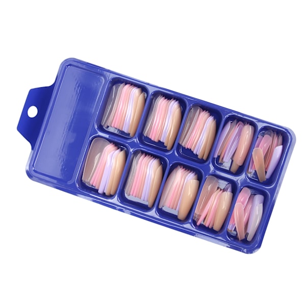 Pure Color Fuld Dækning Negletips Hjemmesalon Smuk Farverig Falsk Falsk Negle Manicure Tool06