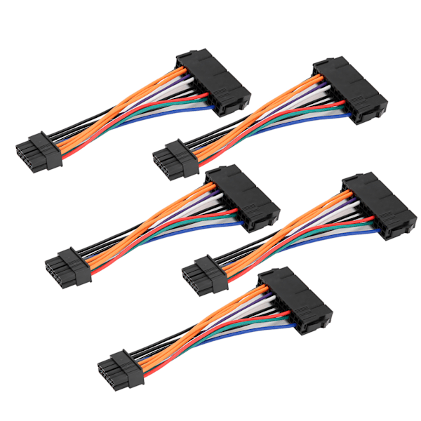 5 stk. Strømkabeladapter ATX 24pin til 12pin Ledningskonverter 15cm PVC Kobber til Stationær Computer