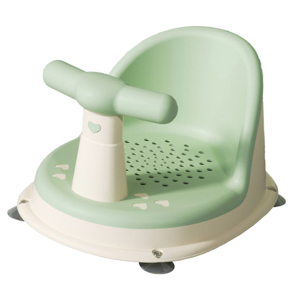 Babybadsits Justerbar Ergonomisk Förhindra halka Spädbarnsbadkarssits Badstol med starka sugkoppar Grön