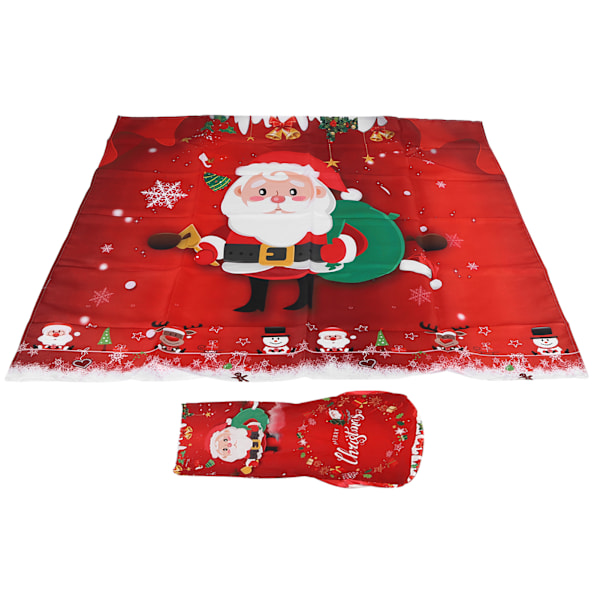 Julbordsduk Stolöverdrag Set för Hem Kök Matsal Festlig dekoration Röd jultomte 140x180cm