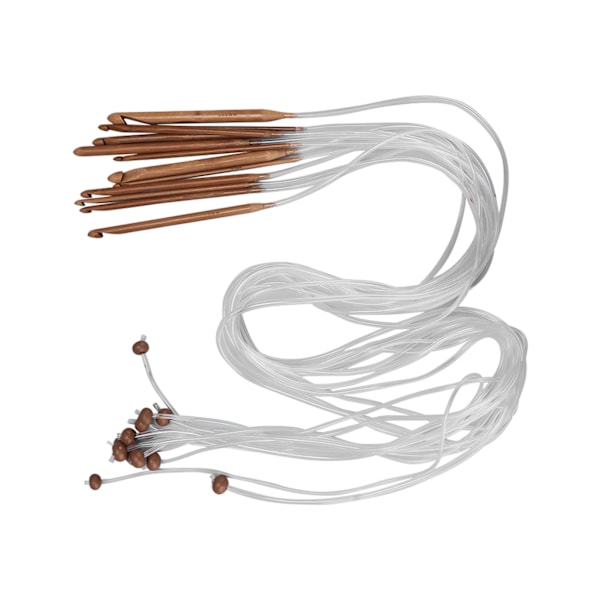 12 st Virknålar 1,2 Meter Tunisiska Karboniserade Tub Bambu Sticknålar Set för Mattvävning