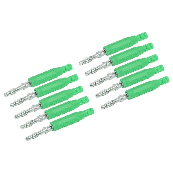 10 Sæt Banan Hanstik Messing PA Jack Stik Trykpasform Isolationsrør Probe Adapter J.10031Grøn