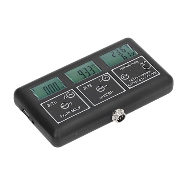 Vattenkvalitetsmätare 7in1 PH ORP EC TDS CF Fukttemperatur Vattentestmätare för akvarietank Fish TankUS Plugg 110V