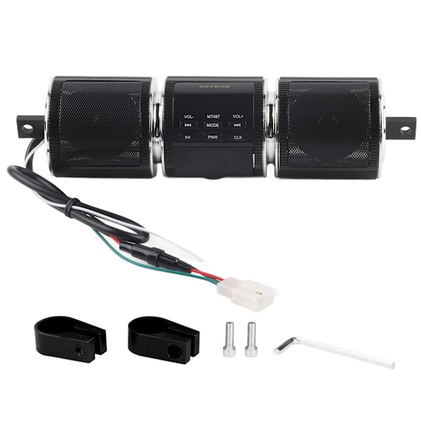 Universal Motorcykel Vattentäta Stereo Högtalare Bluetooth 3.0+EDR Tf USB Musikspelare (Svart)