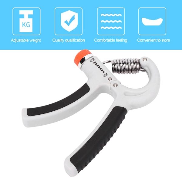 Hand Training Grip 10-40 kg Adjustable Finger Wrist Strength Training Exercise Tool Grey
