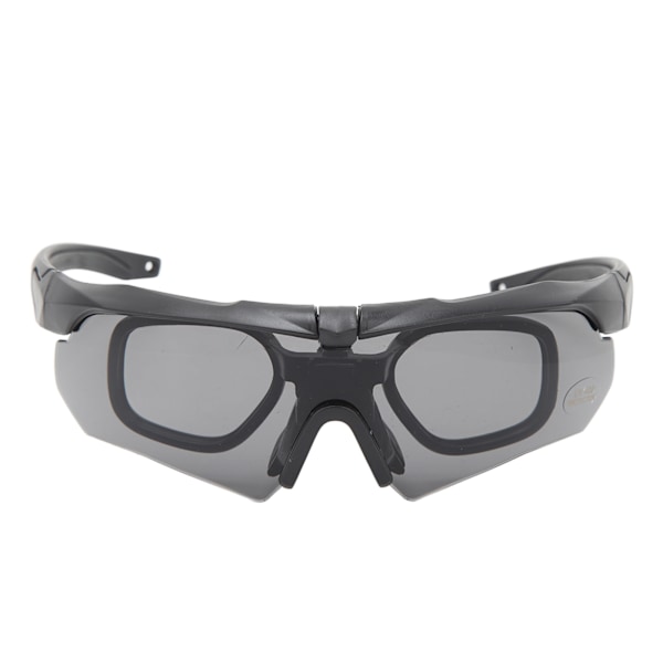 Skytteglasögon UV-skyddande utomhus militärglasögon vinddammsäkra halva ram motorcykelglasögon ögonskydd för män kvinnor svart