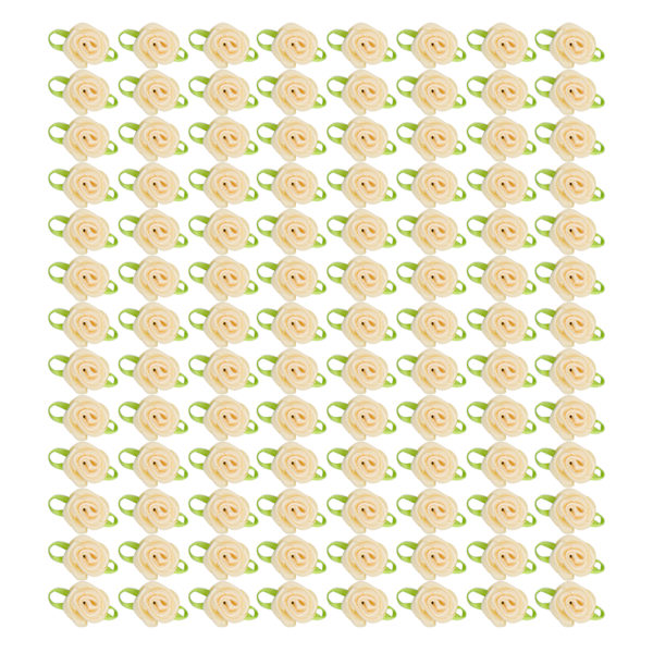 450 st Mini Rosett Ros Dekoration Rosettblomma med Blad Ornament för DIY Sömnad Hantverk Beige