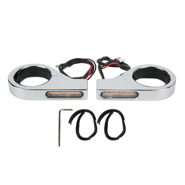 12V Motorcykel LED Blinklys Vandtæt Lys Universal Blinklys Til 41mm Gaffelrør Electroplating