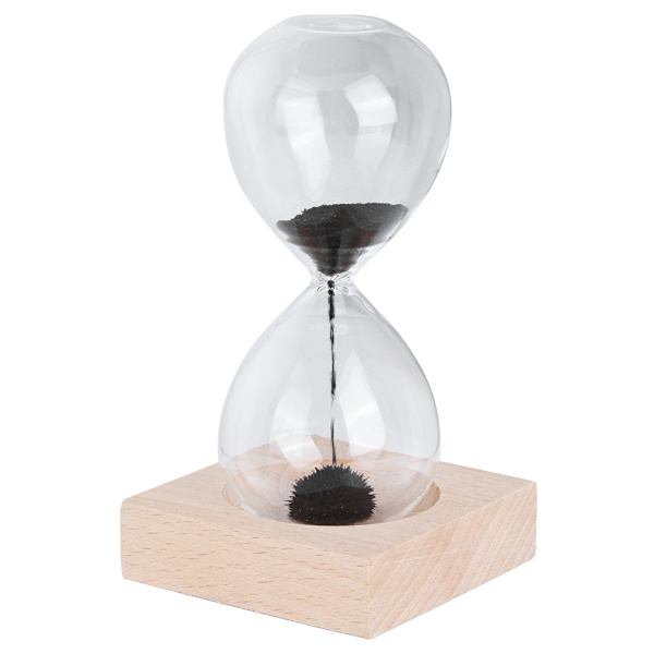 Skrivebords magnetisk glas sandtimer med base til hjemindretning pynt gave