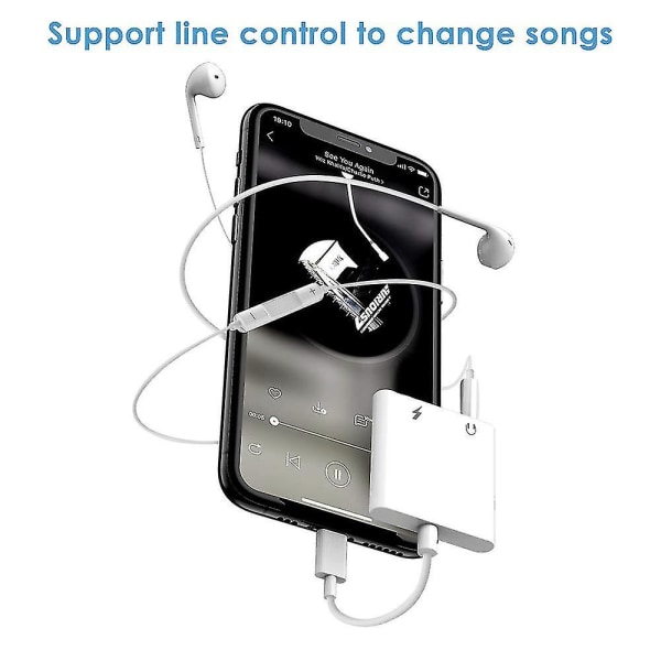 2-i-1 lyn-til-kablet hovedtelefonstik-adapter til Iphone 13 12 11 Pro Max/x/xs/xr/8 Plus/7 Plus