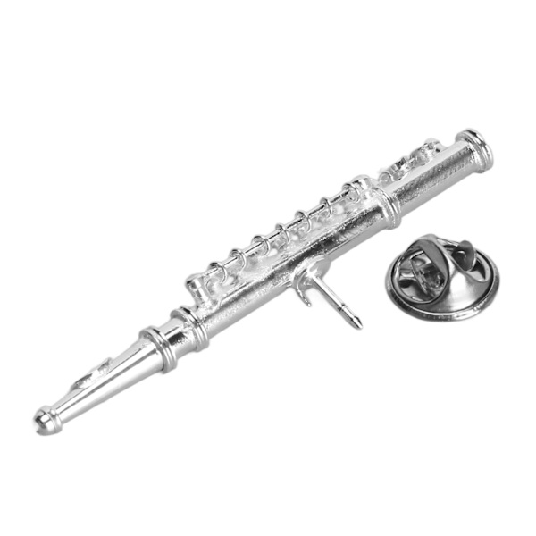 Hopeahuilun Solki Miniatyyrimusiikkiväline Rintataskun Neula Punaisella Sametti Vuorattu Instrumentti Kotelo